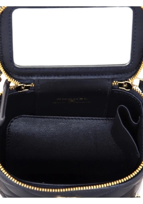 CHANEL Pre-Owned Classic Top Handle Vanity Case with Chain Quilted Lambskin Mini crossbody bag - Blue