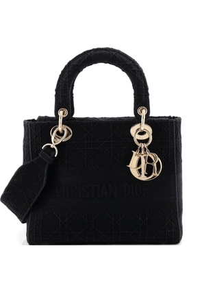 Christian Dior Pre-Owned Lady D-Lite Bag Cannage Embroidered Canvas Medium satchel - Black