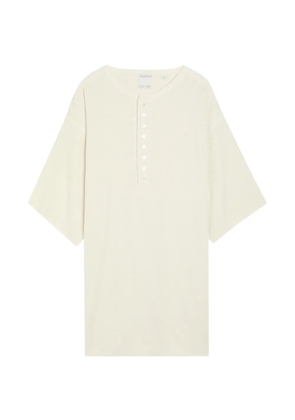 CALVIN KLEIN COLLECTION Christopher button-placket short-sleeve sweatshirt - Neutrals