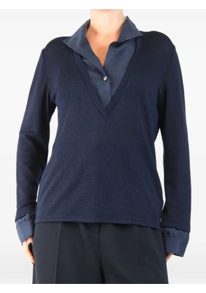 Giorgio Armani Pre-Owned V-neck long-sleeve T-shirt - Blue