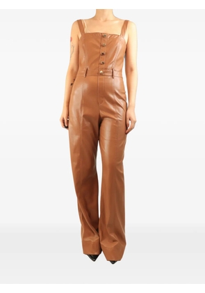 alice + olivia button-front sleeveless jumpsuit - Brown