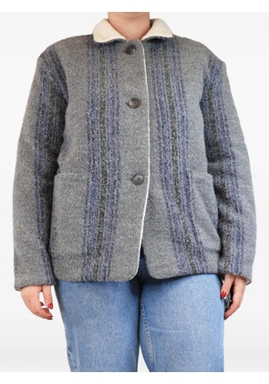 James Perse check fleece-lined jacket - Grey