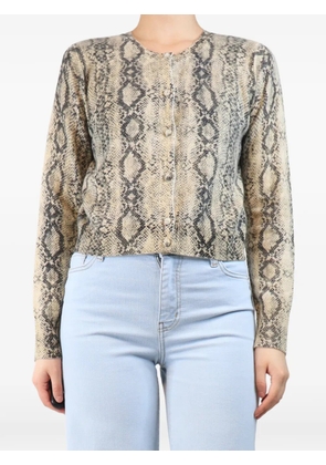 FRAME snake-print cardigan - Neutrals