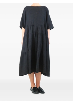 Apuntob Tiered wool dress - Black