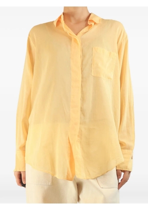 Forte Forte sheer chest-pocket shirt - Yellow