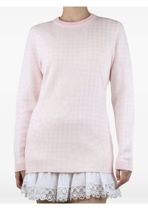 Brandon Maxwell floral-gingham sweater - Pink