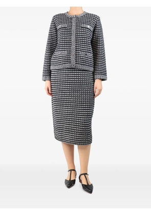 Tory Burch jacquard-knit cardigan skirt set - Black