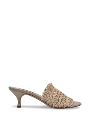 Casadei fringe-detail heeled sandals - Neutrals