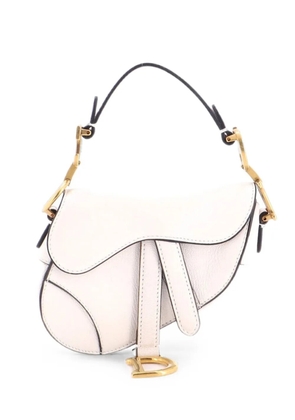 Christian Dior Pre-Owned Saddle Handbag Leather Micro satchel - White