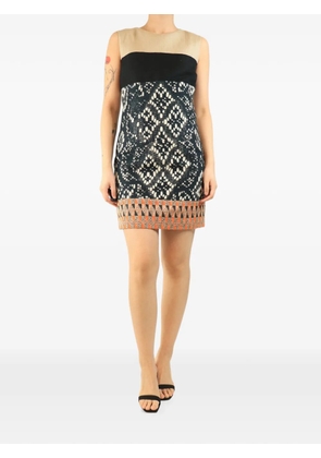 Giambattista Valli Vintage diamond-pattern sleeveless mini dress - Black