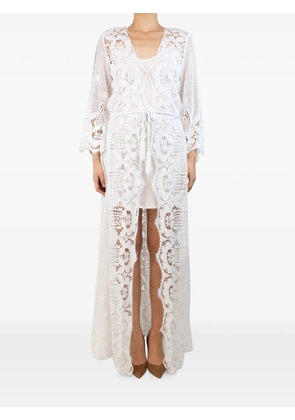 Ermanno Scervino Vintage lace-panelled layered maxi dress - White