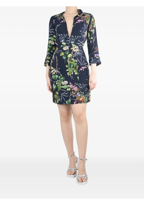 Philosophy Di Lorenzo Serafini floral-print V-neck mini dress - Blue
