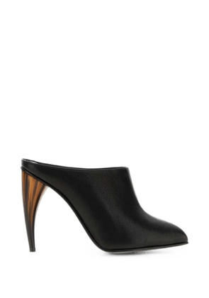 Alexander McQueen peep-toe horn-heel mules - Black
