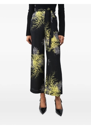 Valentino Garavani Pre-Owned floral-print belted trousers - Black