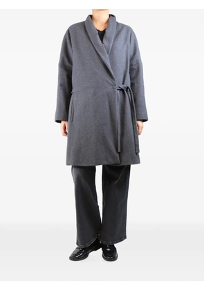 Dries Van Noten Pre-Owned belted shawl-collar coat - Grey