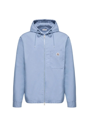 Moncler logo-patch zip-up lightweight jacket - Blue