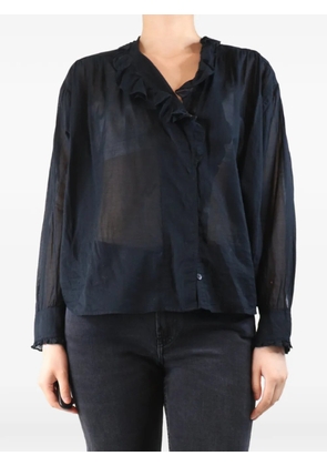 MARANT ÉTOILE ruffled sheer shirt - Black