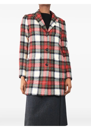 Bonpoint plaid wool coat - Red