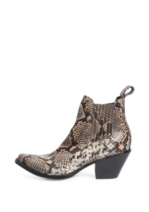 Mexicana snakeskin ankle boots - Brown