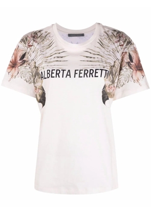 Alberta Ferretti floral-print T-shirt - Neutrals