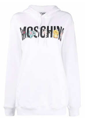 Moschino graphic-print drawstring hoodie - White