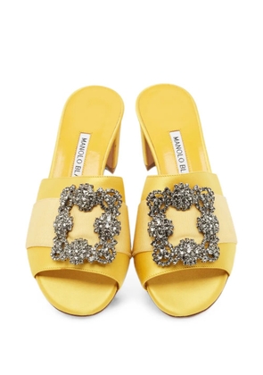 Manolo Blahnik Martanew crystal buckle sandals - Yellow