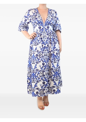 Emilia Wickstead floral-print midi dress - Blue