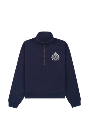 Sporty & Rich logo-print quarter-zip sweater - Blue