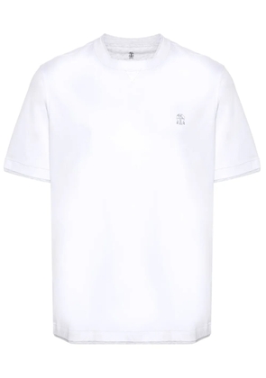 Brunello Cucinelli logo-embroidered T-shirt - White