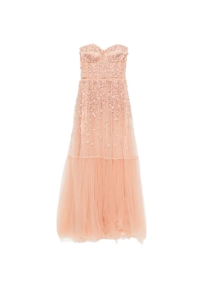 Elisabetta Franchi floral-appliqué tulle maxi dress - Pink