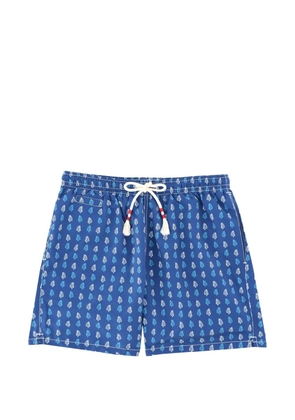 MC2 Saint Barth leaf-print swim shorts - Blue