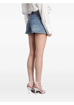 alice + olivia Lula braided-waistband mini shorts - Blue