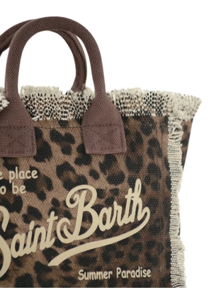 MC2 Saint Barth leopard-print frayed tote bag - Brown
