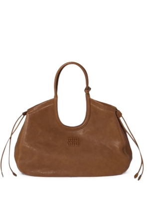 Miu Miu Ivy nappa-leather shopping bag - Brown