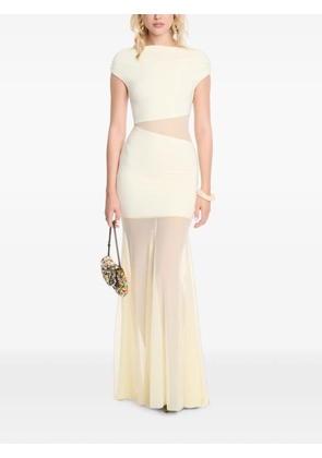 AXEL 113 Noire sheer-panelled maxi dress - Neutrals