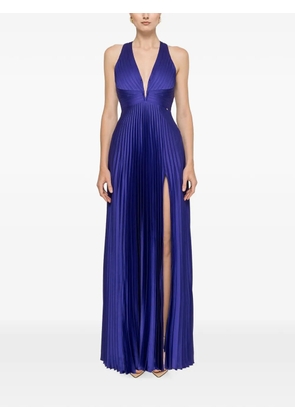 NISSA pleated satin maxi dress - Purple