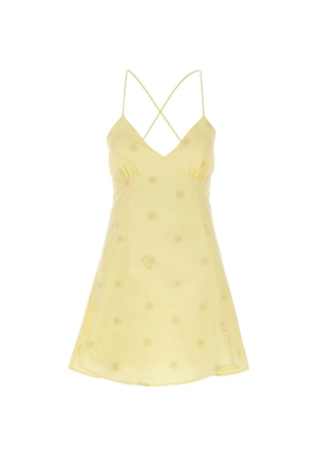 MC2 Saint Barth Marge floral-embroidered mini dress - Yellow