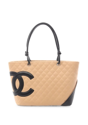CHANEL Pre-Owned 2004-2005 Cambon diamond-quilted tote bag - Neutrals