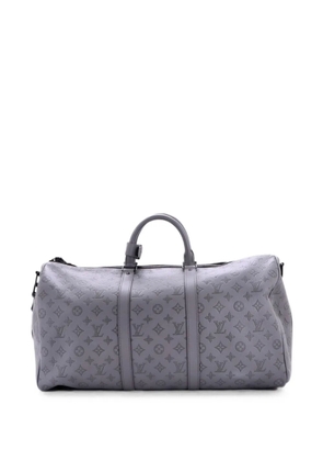 Louis Vuitton Pre-Owned Keepall Bandouliere Bag Monogram Shadow Leather 50 travel bag - Grey