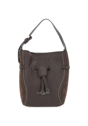 GIANNI CHIARINI Sienna ostrich-effect tote bag - Brown