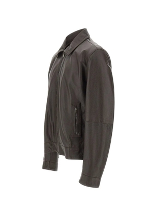 VOLFAGLI Tebe pebbled leather jacket - Brown