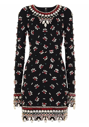 Dolce & Gabbana embellished long-sleeve minidress - Black