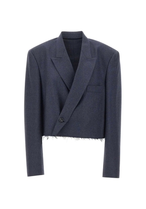 MM6 Maison Margiela raw-cut cropped blazer - Blue
