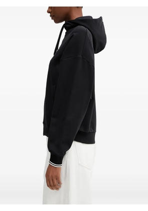 Fred Perry logo-embroidered zip-up hoodie - Black