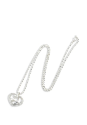 Gucci Pre-Owned 2010s heart Interlocking G necklace - Silver