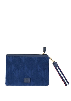 Anya Hindmarch Logo-Embossed Terry pouch - Blue
