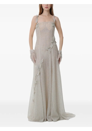 Dina Melwani crystal-embellished maxi gown - Grey