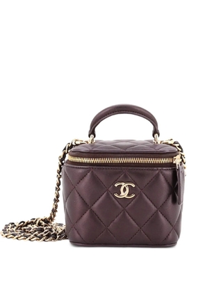 CHANEL Pre-Owned Classic Top Handle Vanity Case with Chain Quilted Lambskin Mini crossbody bag - Purple