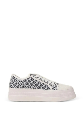 Armani Exchange AX monogram-print flatform sneakers - White