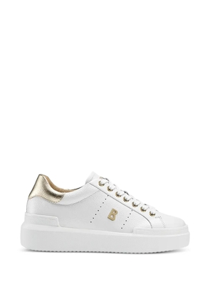 BOGNER Hollywood logo-plaque pebbled sneakers - White